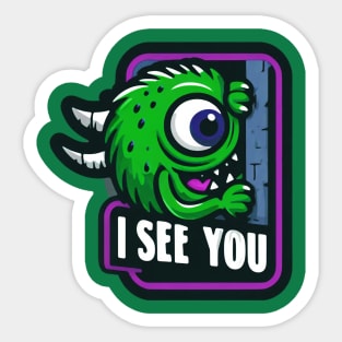 Monster sees you! Sticker